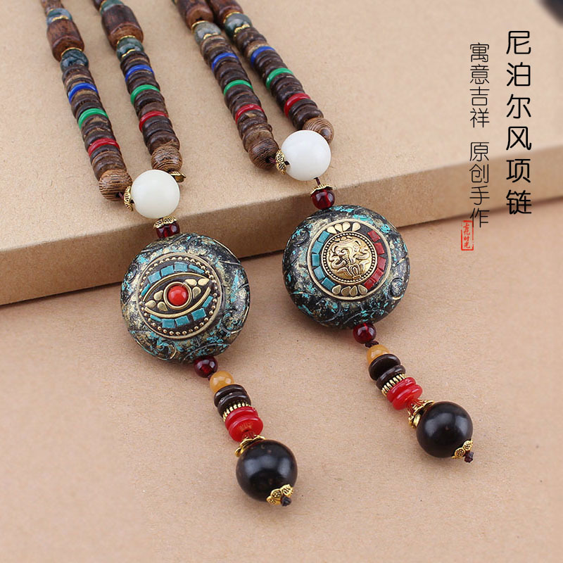 Men Accessories Nepal - Nepal pendant sweater chain wooden Buddha