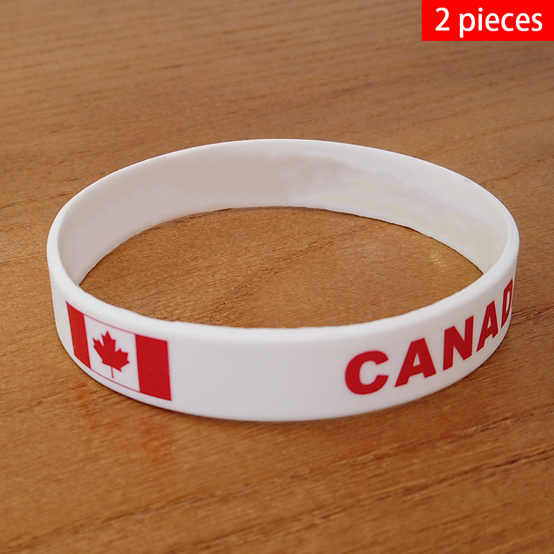 Men'S Accessories Canada - 2pcs Canada National Flag Wristbands Sports