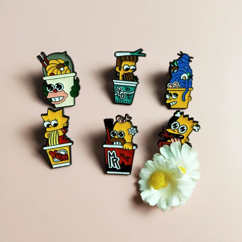 6pcs Set The Simpsons Cute fun - đánh giá và giá Lapel Pin Enamel